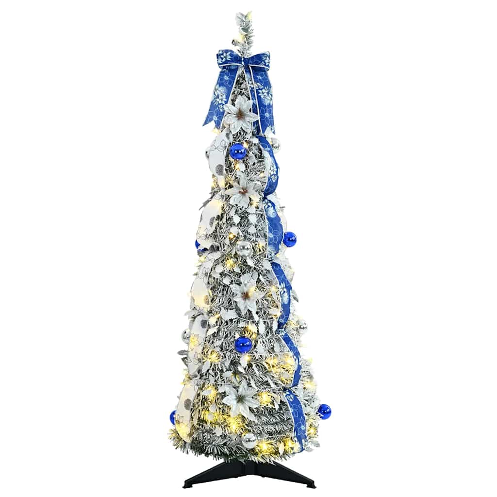 Kunstig juletre med 50 LED med stativ Hvit 120 cm PVC