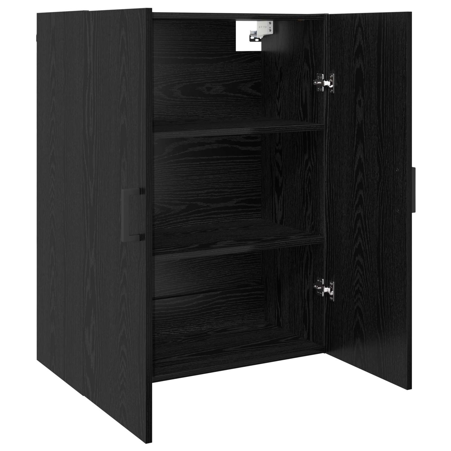 Vegghengt skap 2 pcs Svart Eik 69,5 x 34 x 90 cm Konstruert tre