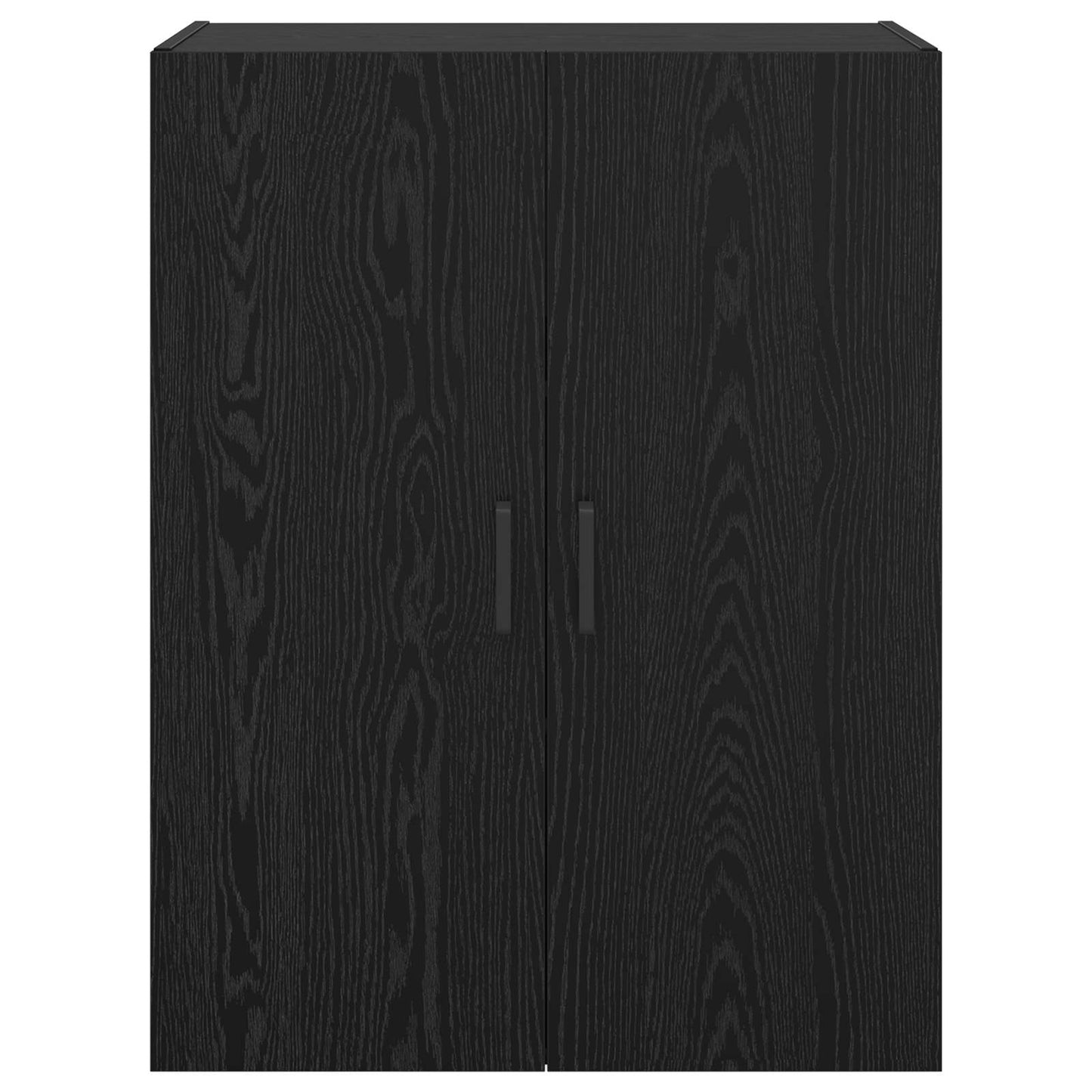 Vegghengt skap 2 pcs Svart Eik 69,5 x 34 x 90 cm Konstruert tre
