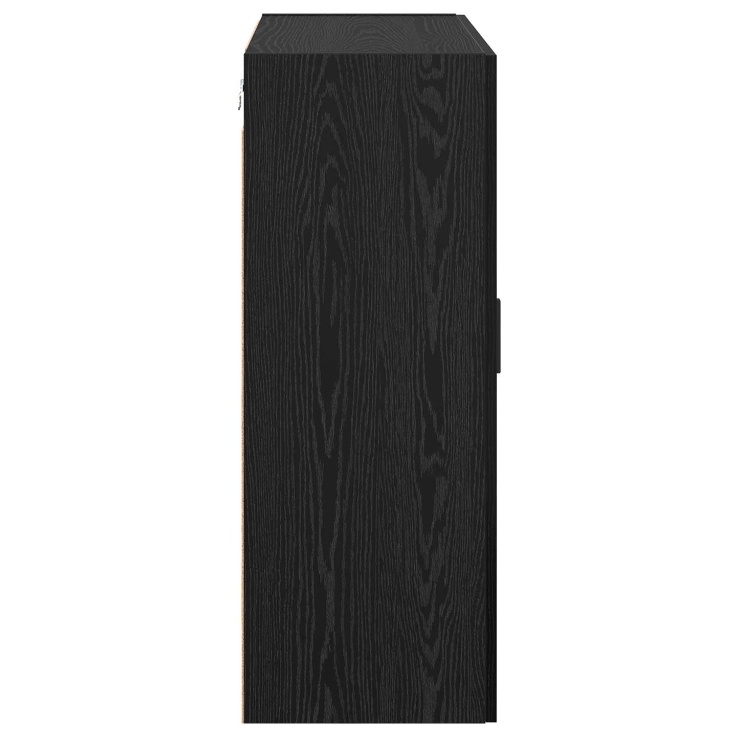 Vegghengt skap 2 pcs Svart Eik 69,5 x 34 x 90 cm Konstruert tre