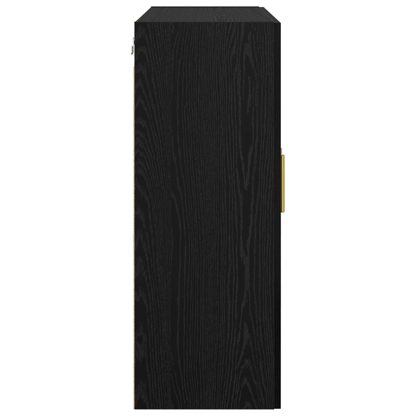 Vegghengt skap 2 pcs Svart Eik 69,5 x 34 x 90 cm Konstruert tre
