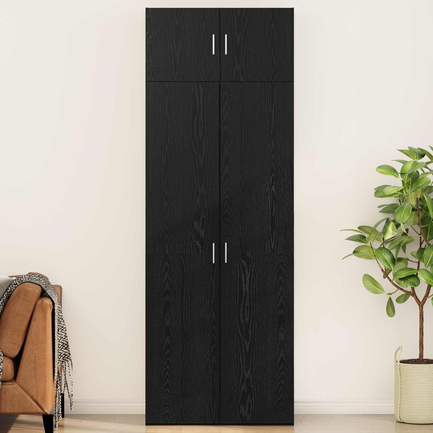 Oppbevaringsskap 3 pcs Svart Eik
