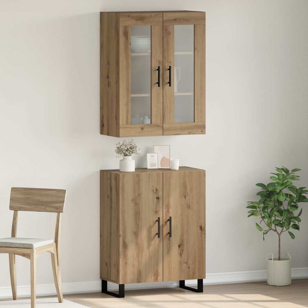 Høyskap 2 pcs artisan eik 69,5 x 34 x 180 cm Konstruert tre