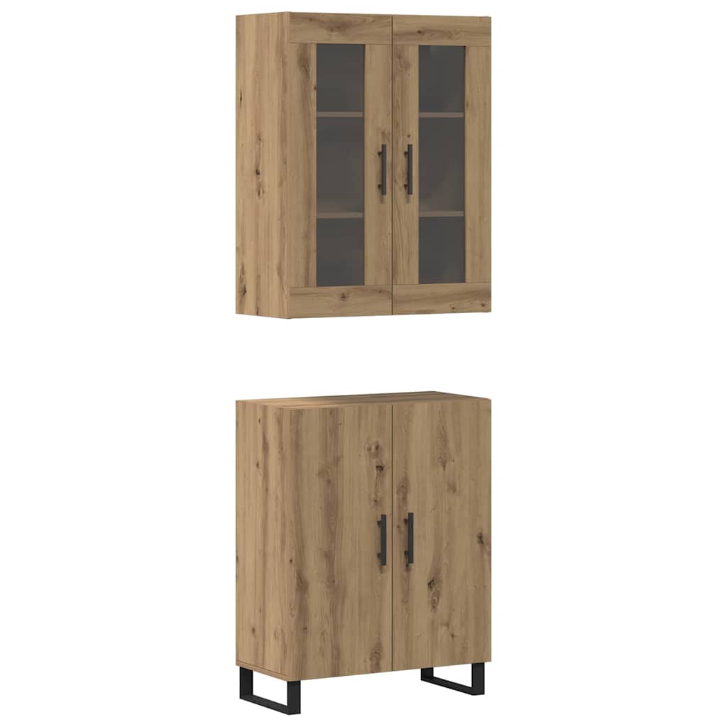 Høyskap 2 pcs artisan eik 69,5 x 34 x 180 cm Konstruert tre