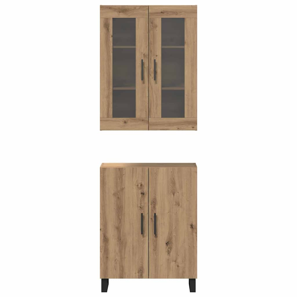 Høyskap 2 pcs artisan eik 69,5 x 34 x 180 cm Konstruert tre