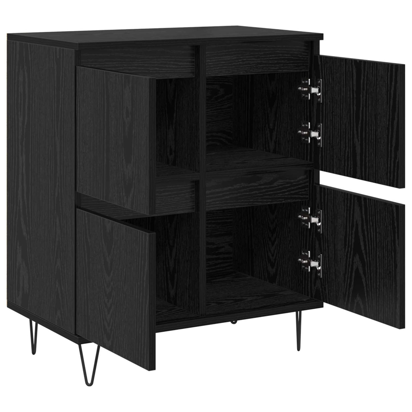 Skap 3 pcs Svart Eik