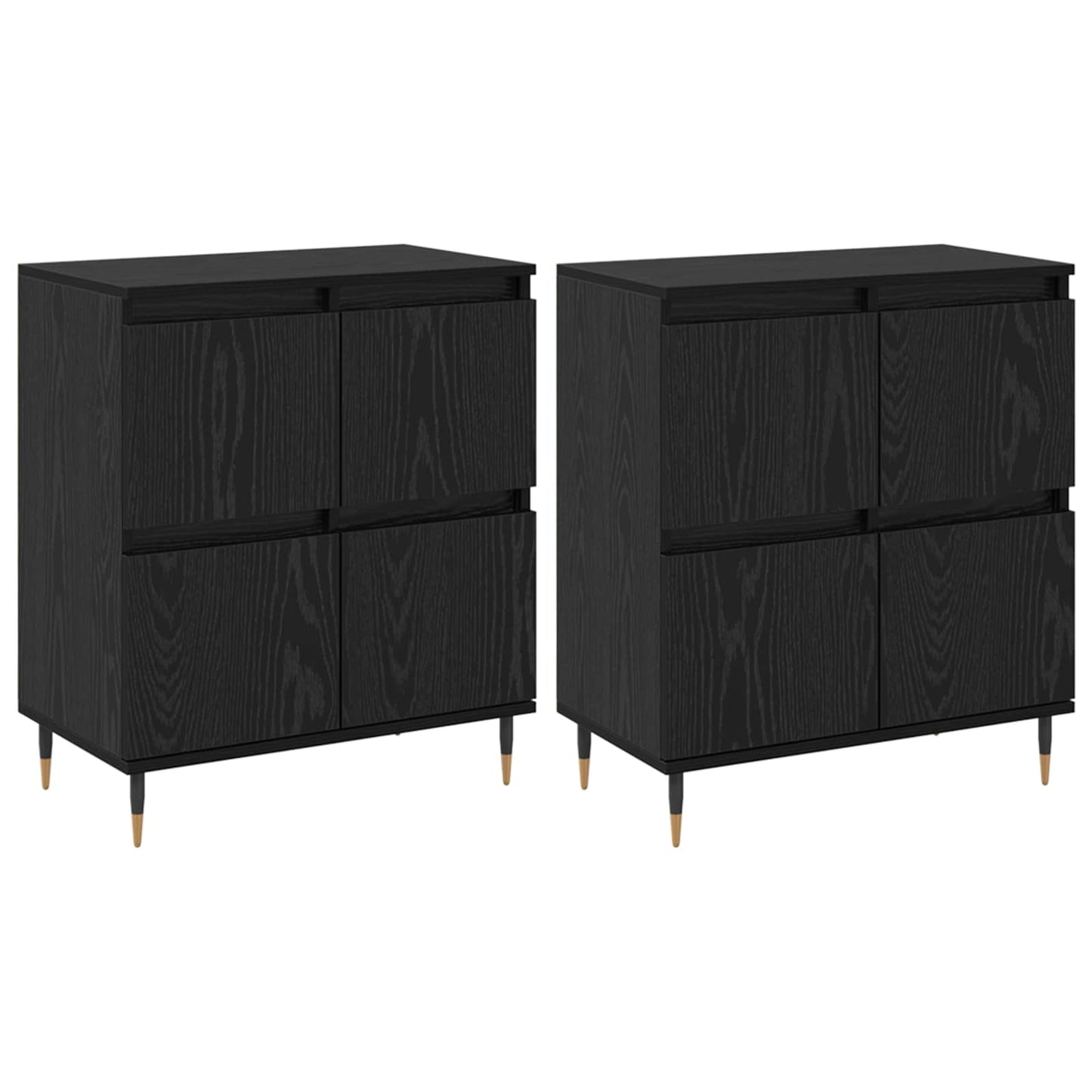 Oppbevaringsskap 2 pcs Svart Eik 60 x 35 x 70 cm