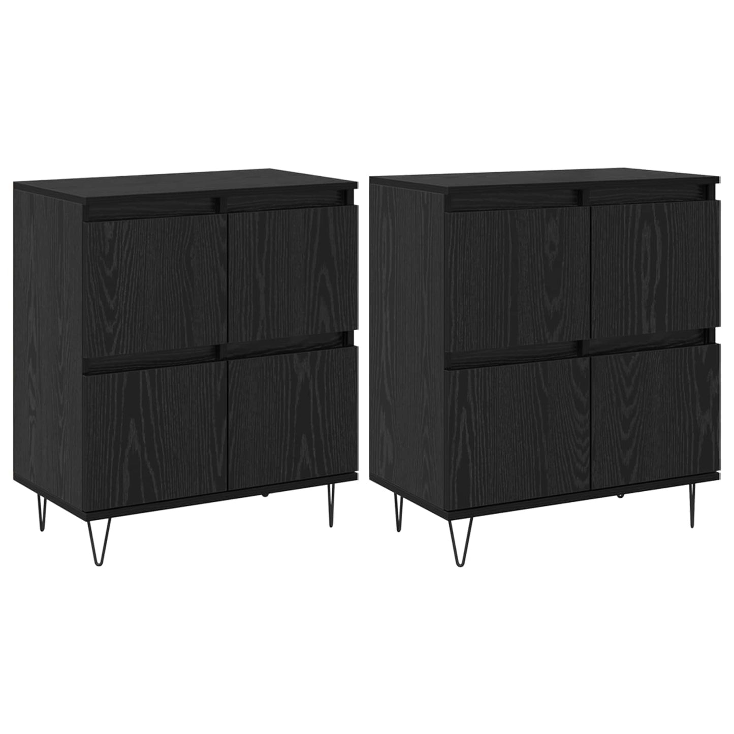 Skap 2 pcs Svart eik