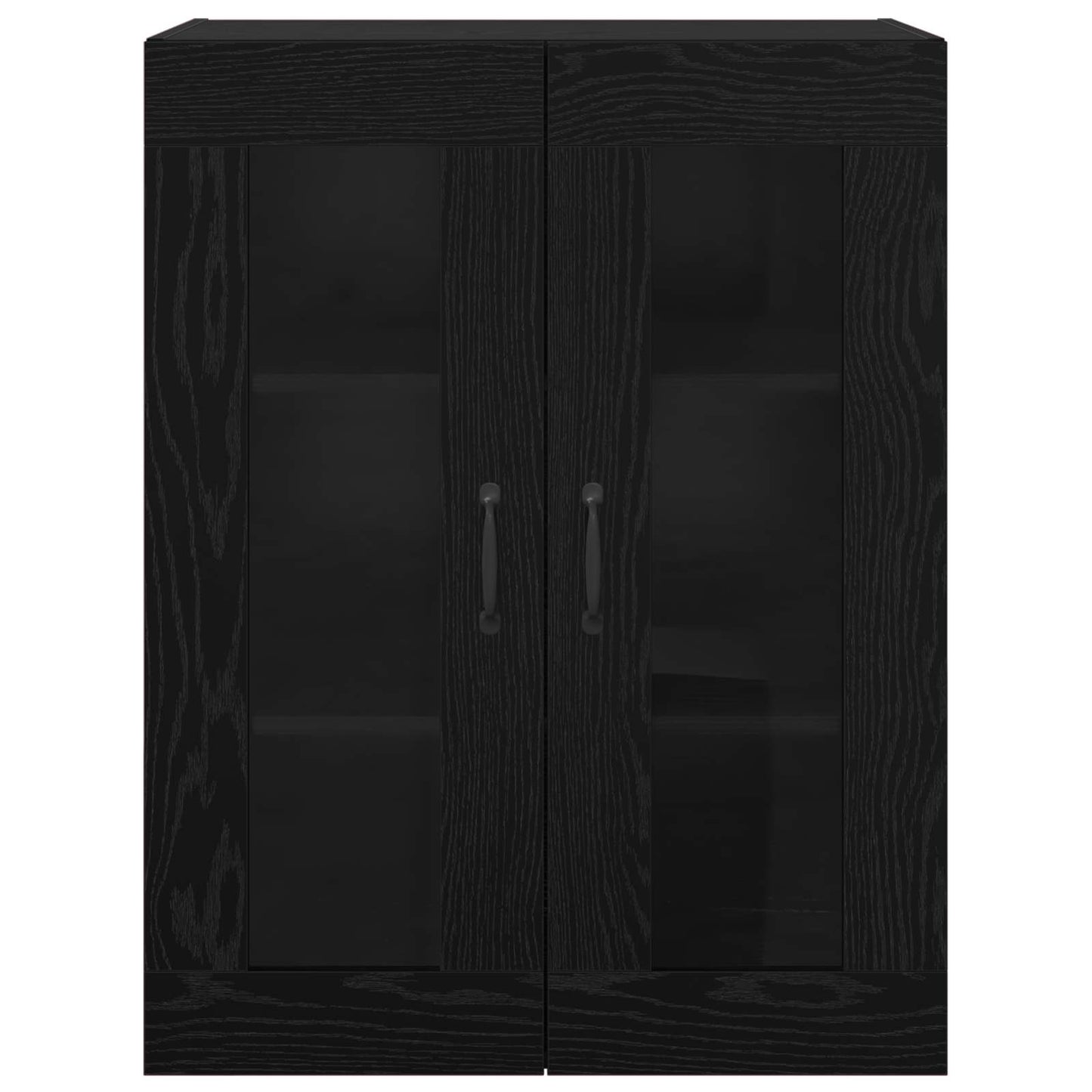 Vegghengte skap 2 pcs Svart eik 69,5 x 34 x 90 cm