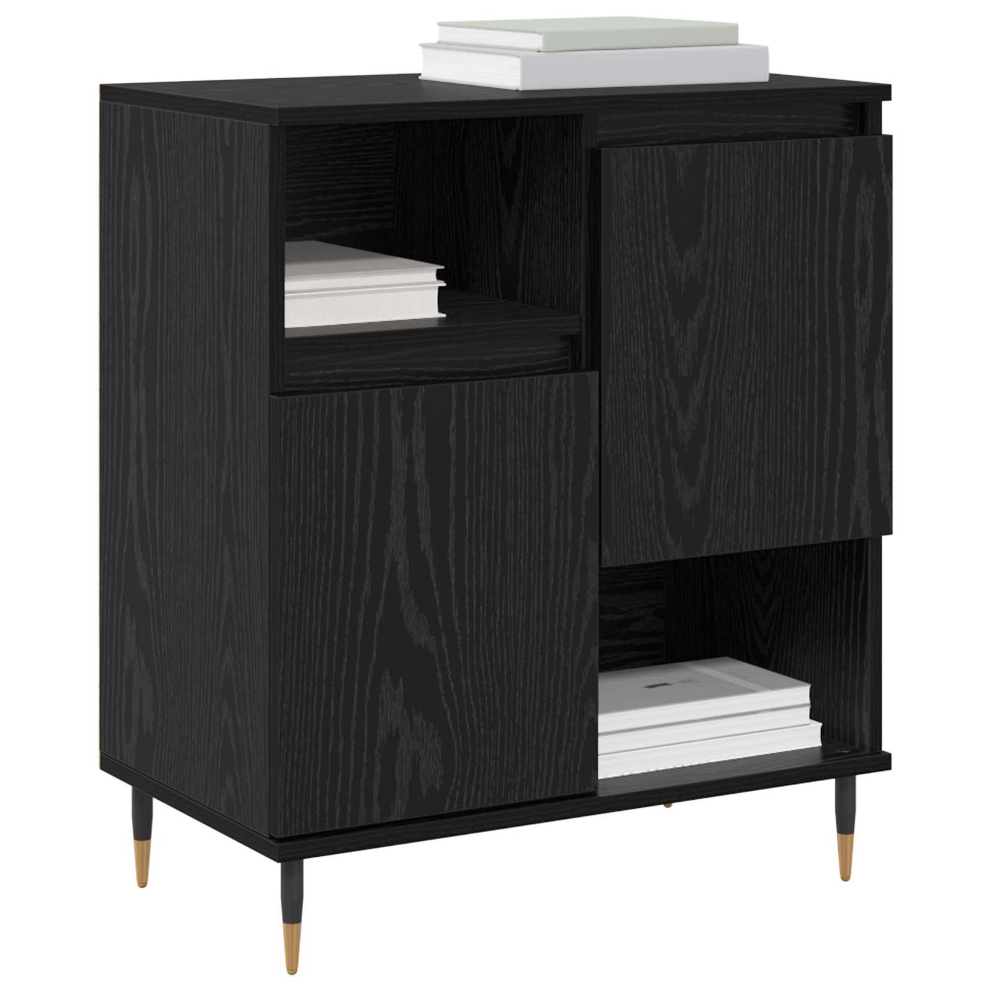 Skap 3 pcs Svart Eik