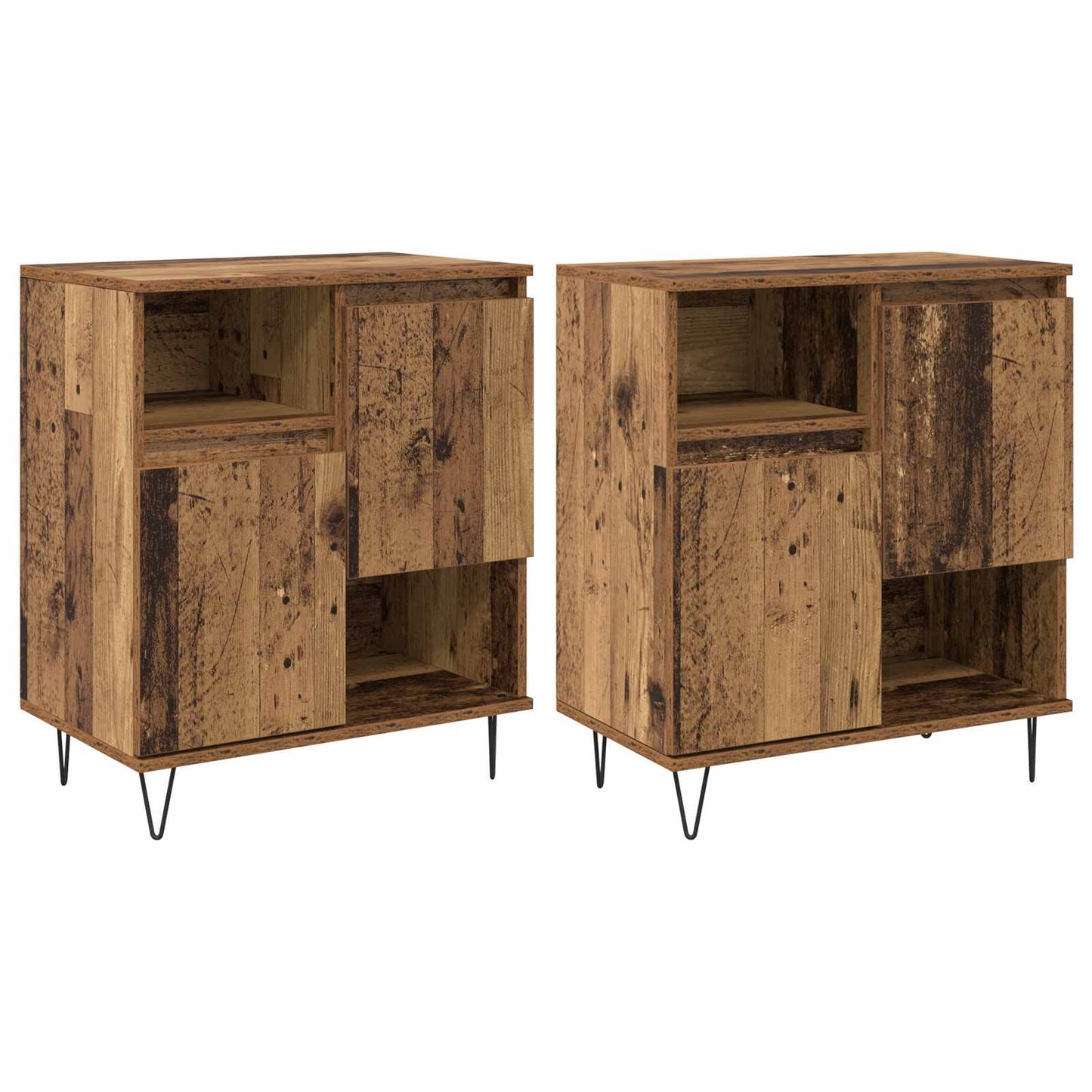 Serviesskap 2 pcs Gammelt tre 60 x 35 x 70 cm