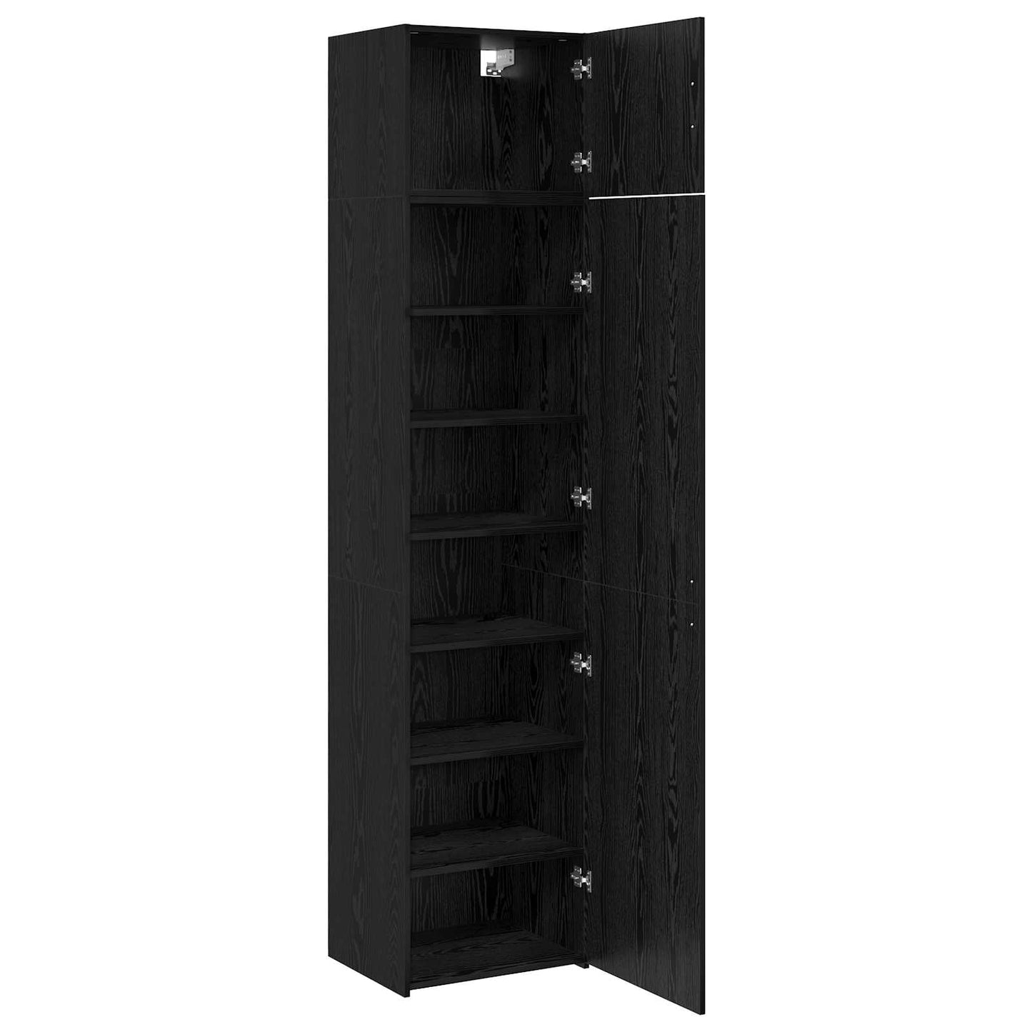 Serviesskap 2 pcs Svart Eik 50 x 41 x 225 cm