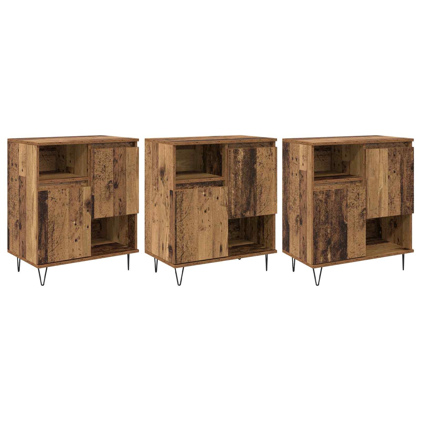 Serviesskap 3 pcs Gammelt tre 60 x 35 x 70 cm