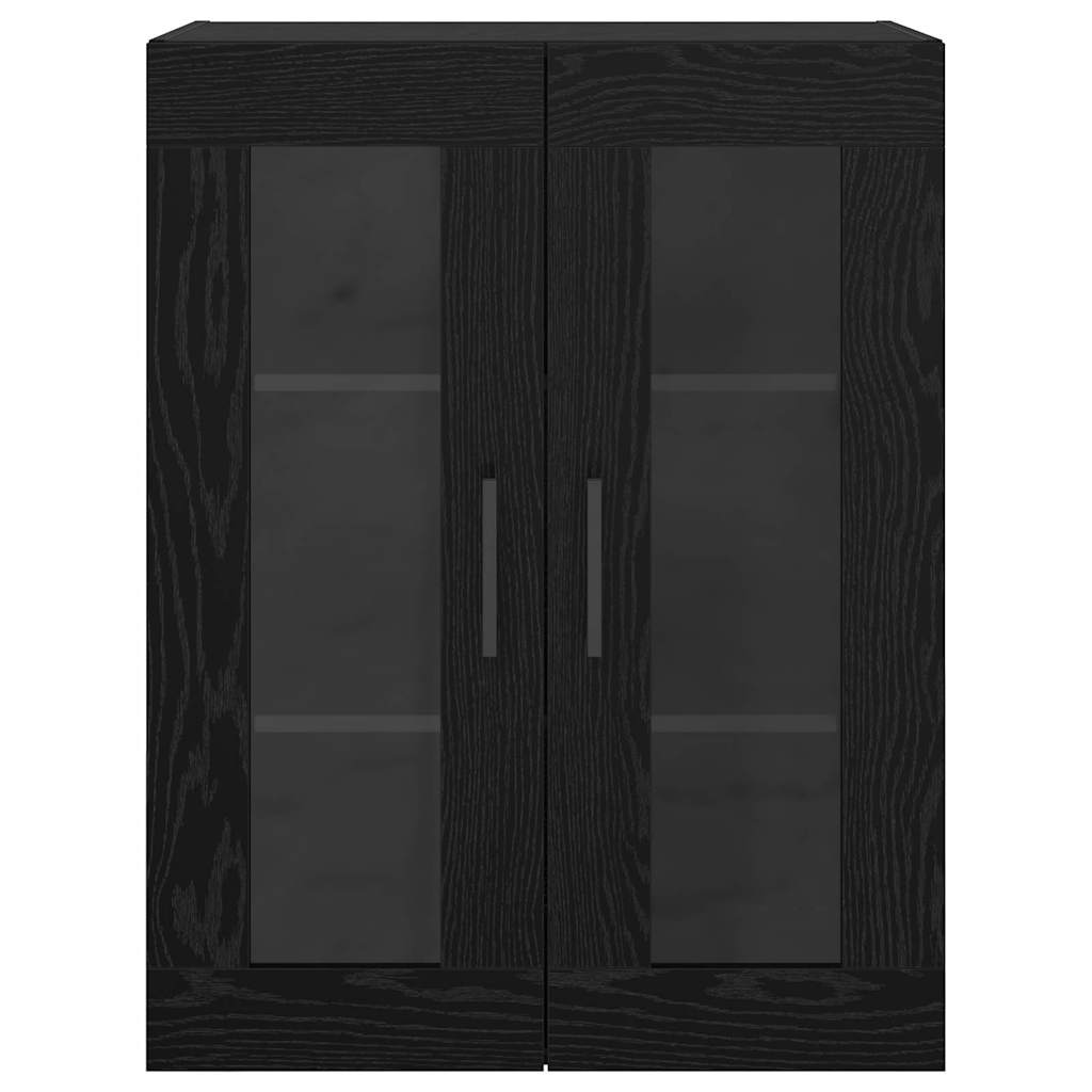 Vegghengte skap 2 pcs Svart eik 69,5 x 34 x 90 cm
