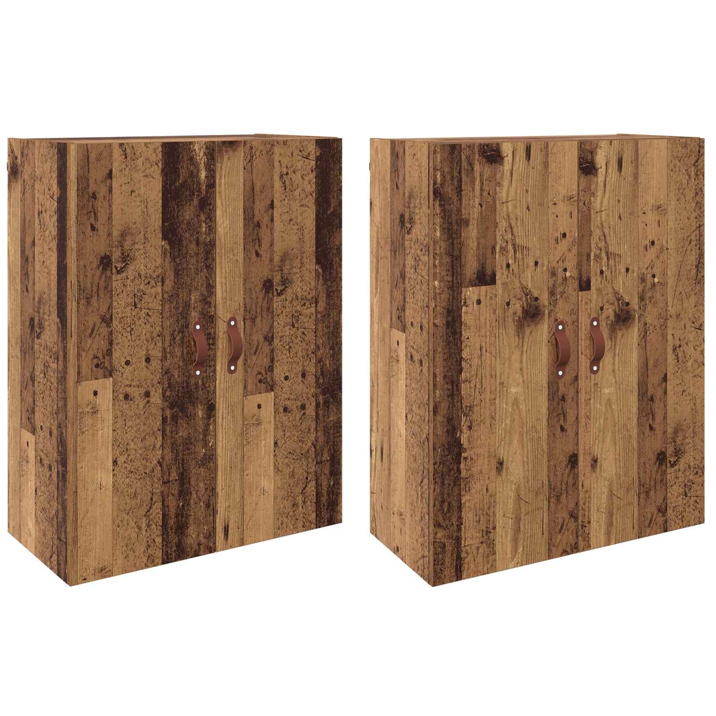 Vegghengt skap Veggmontert 2 pcs Gammelt tre 69,5 x 34 x 90 cm