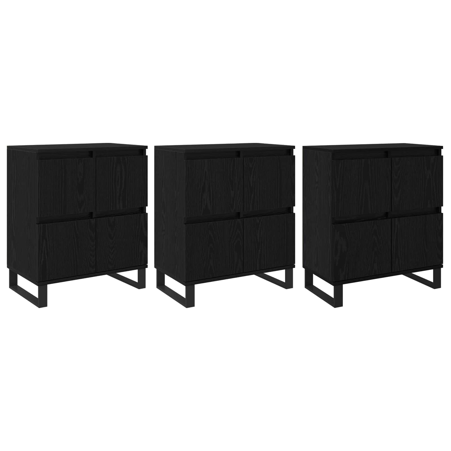 Serviesskap 3 pcs Svart Eik 60 x 35 x 70 cm