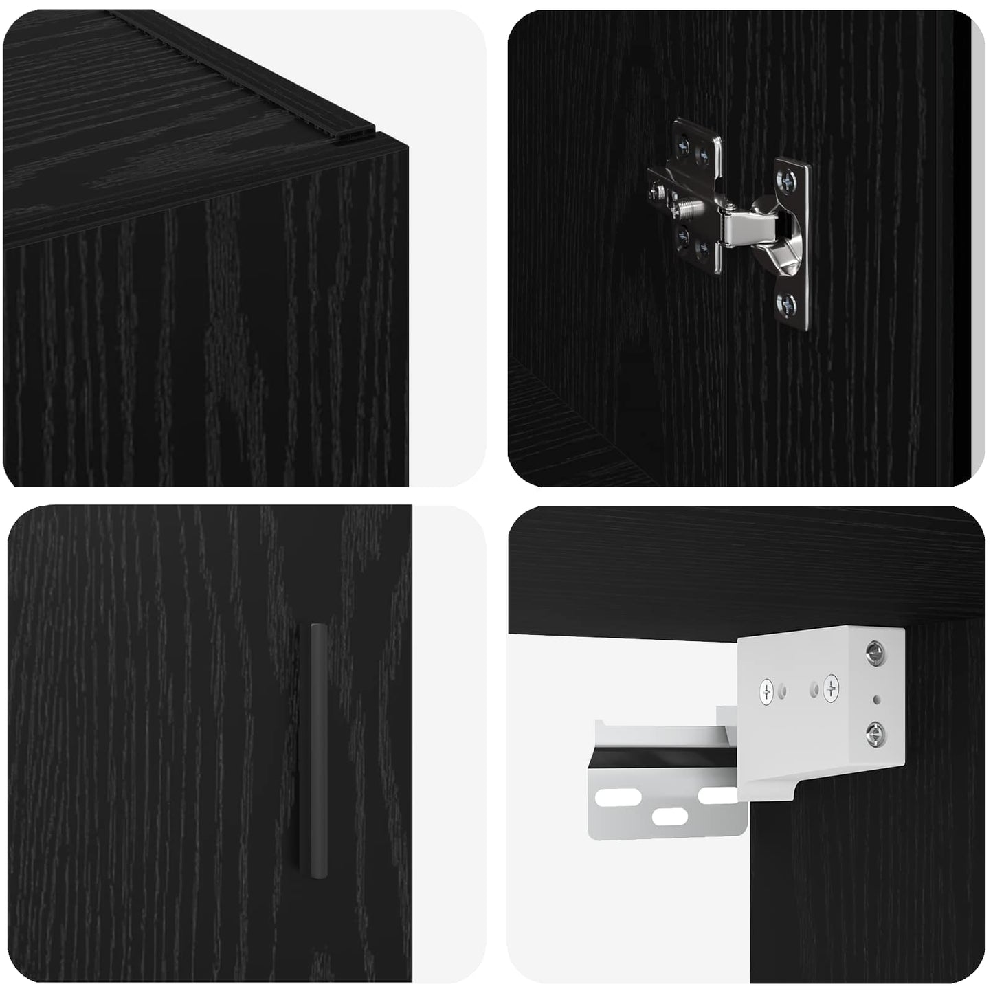 Vegghengte skap 2 pcs Svart eik 69,5 x 34 x 90 cm