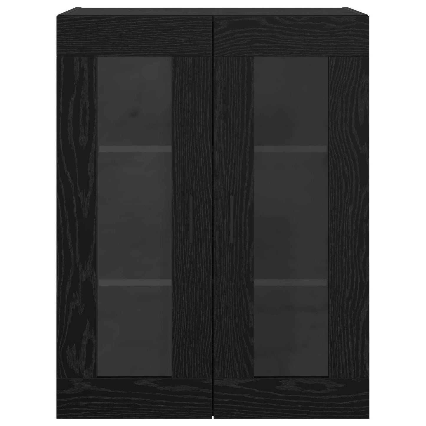 Vegghengte skap 2 pcs Svart eik 69,5 x 34 x 90 cm