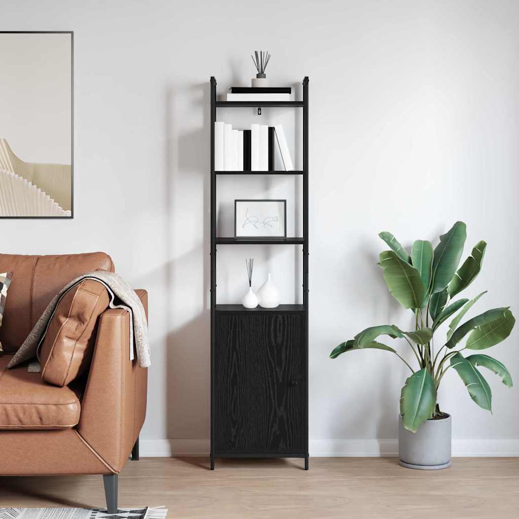 Bokskap Svart Eik 40 x 24 x 161 cm Konstruert tre
