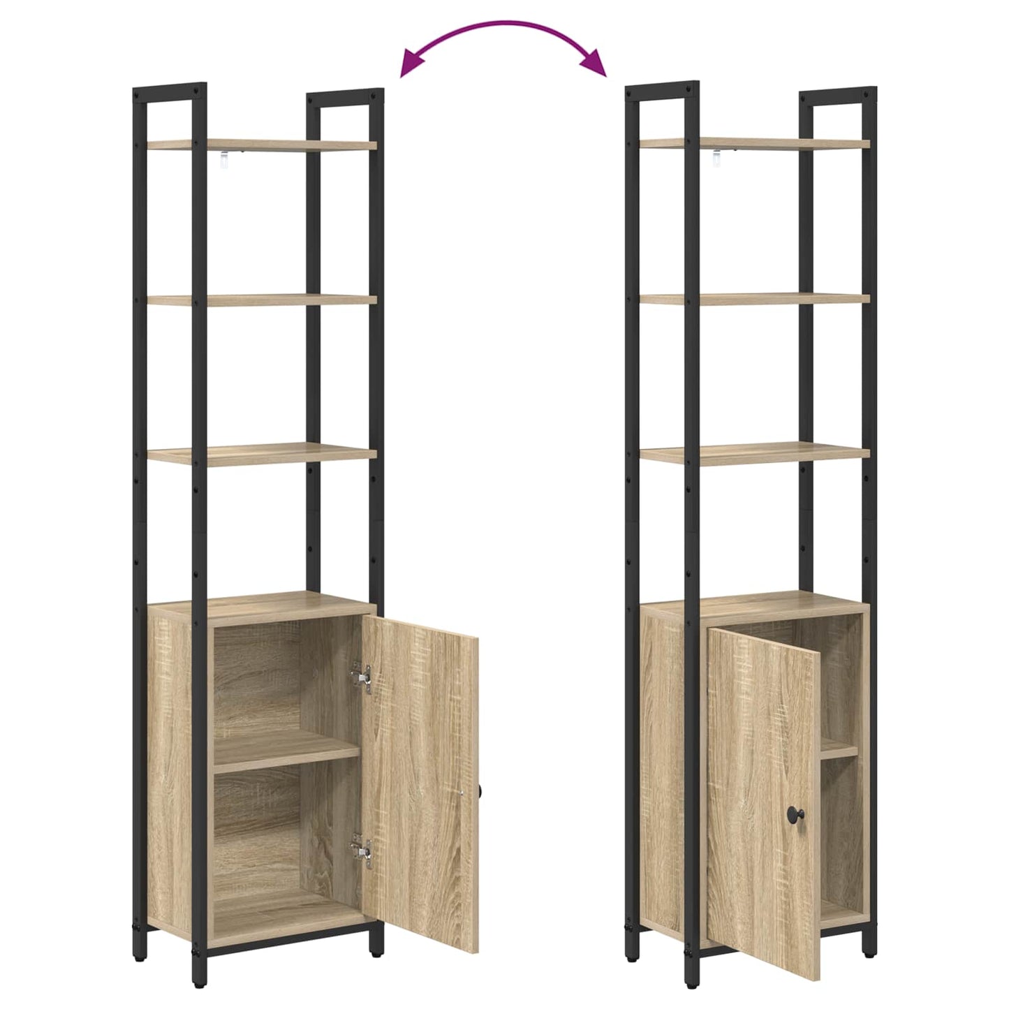 Bokskap Sonoma eik 40 x 24 x 161 cm Konstruert tre