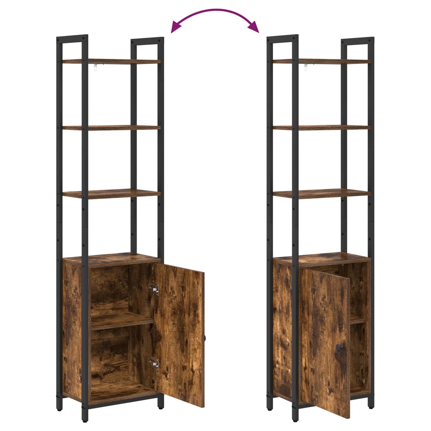 Bokskap Røkt eik 40 x 24 x 161 cm Konstruert tre