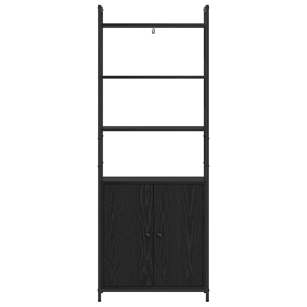 Bokskap Svart Eik 60 x 24 x 161 cm Konstruert tre