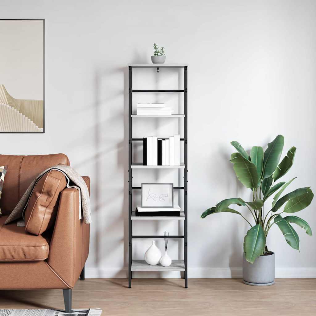 Bokhylle Grå Sonoma 40 x 29,5 x 149 cm Konstruert tre
