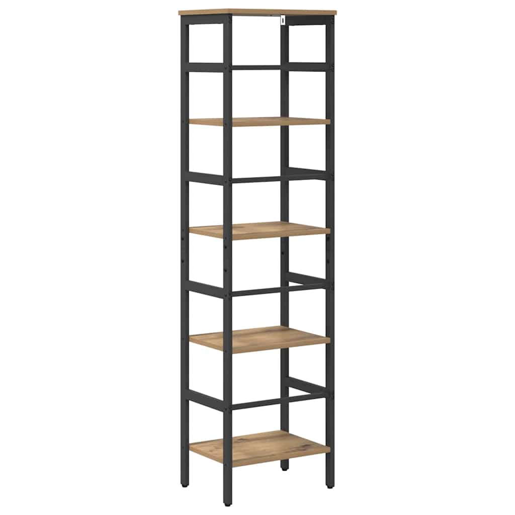 Bokhylle 4 nivåer 40 x 29,5 x 149 cm Konstruert tre Artisan Eik