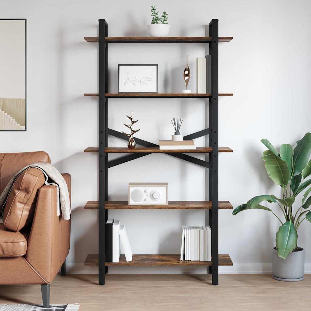 Bokhylle Røkt eik 100 x 33,5 x 178 cm Konstruert tre