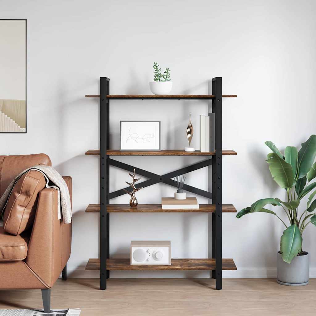 Bokhylle Røkt eik 100 x 33,5 x 140 cm Konstruert tre