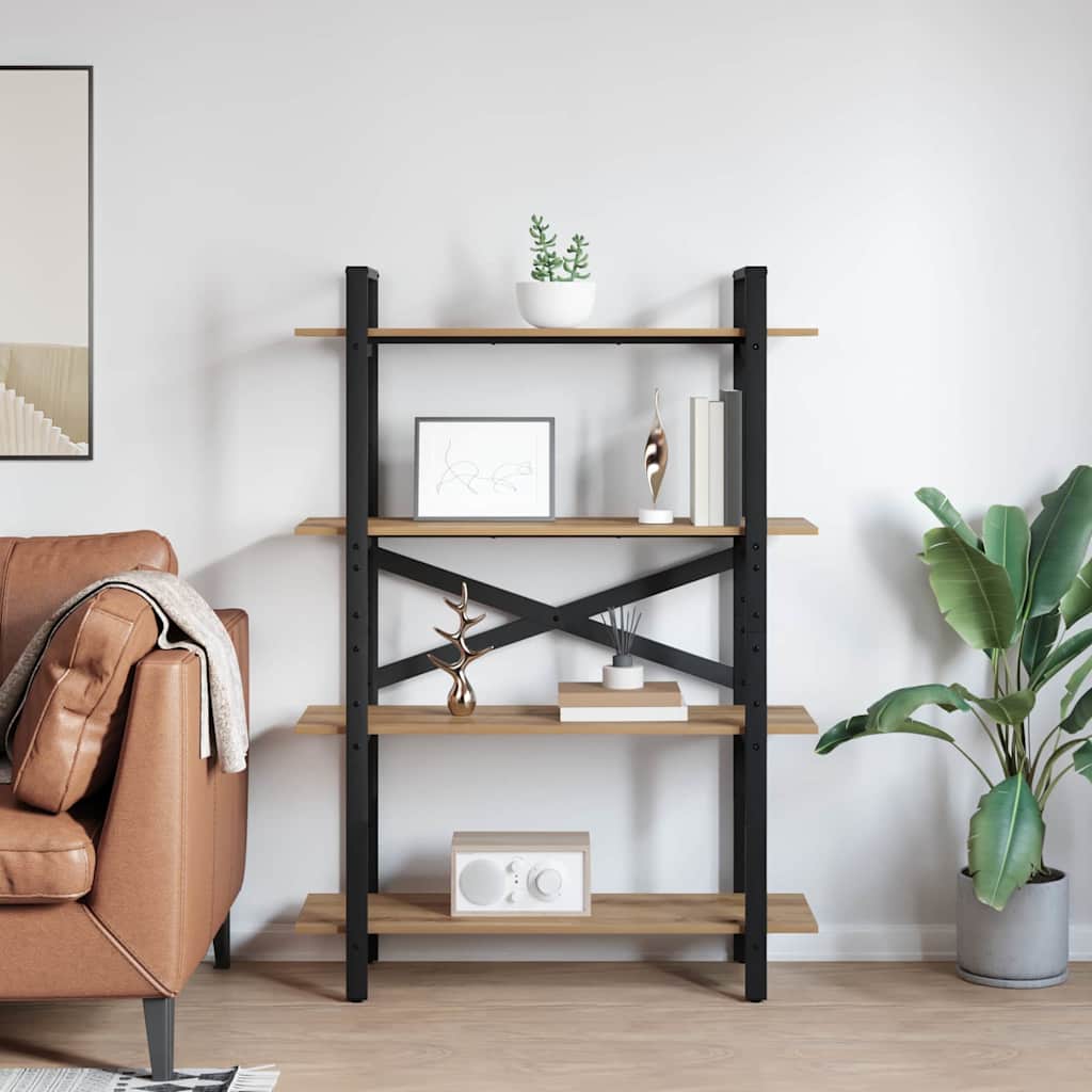 Bokhylle 4 nivåer 100 x 33,5 x 140 cm Konstruert tre