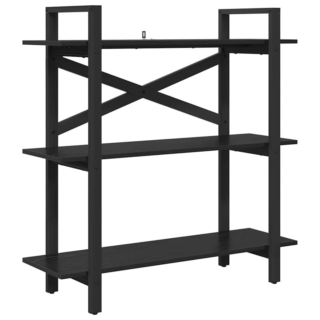 Bokhylle Svart Eik 100 x 33,5 x 102 cm Konstruert tre