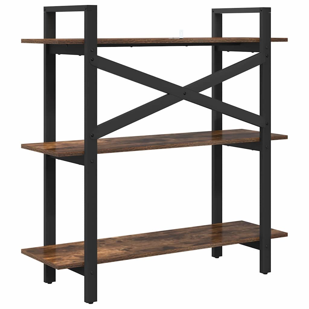 Bokhylle Røkt eik 100 x 33,5 x 102 cm Konstruert tre