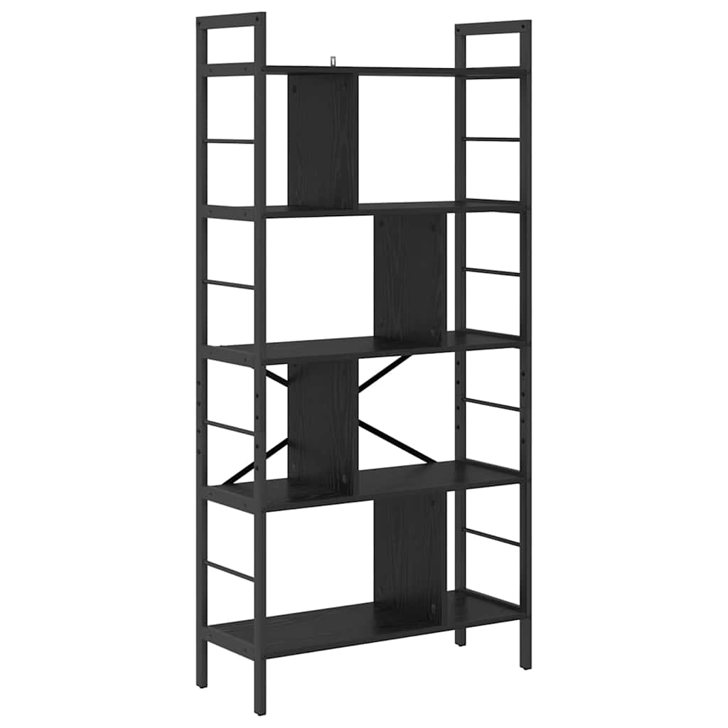 Bokhylle Svart Eik 75 x 30 x 156 cm Konstruert tre