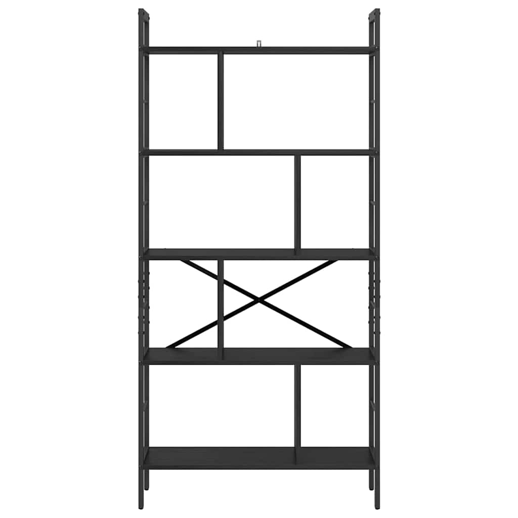 Bokhylle Svart Eik 75 x 30 x 156 cm Konstruert tre