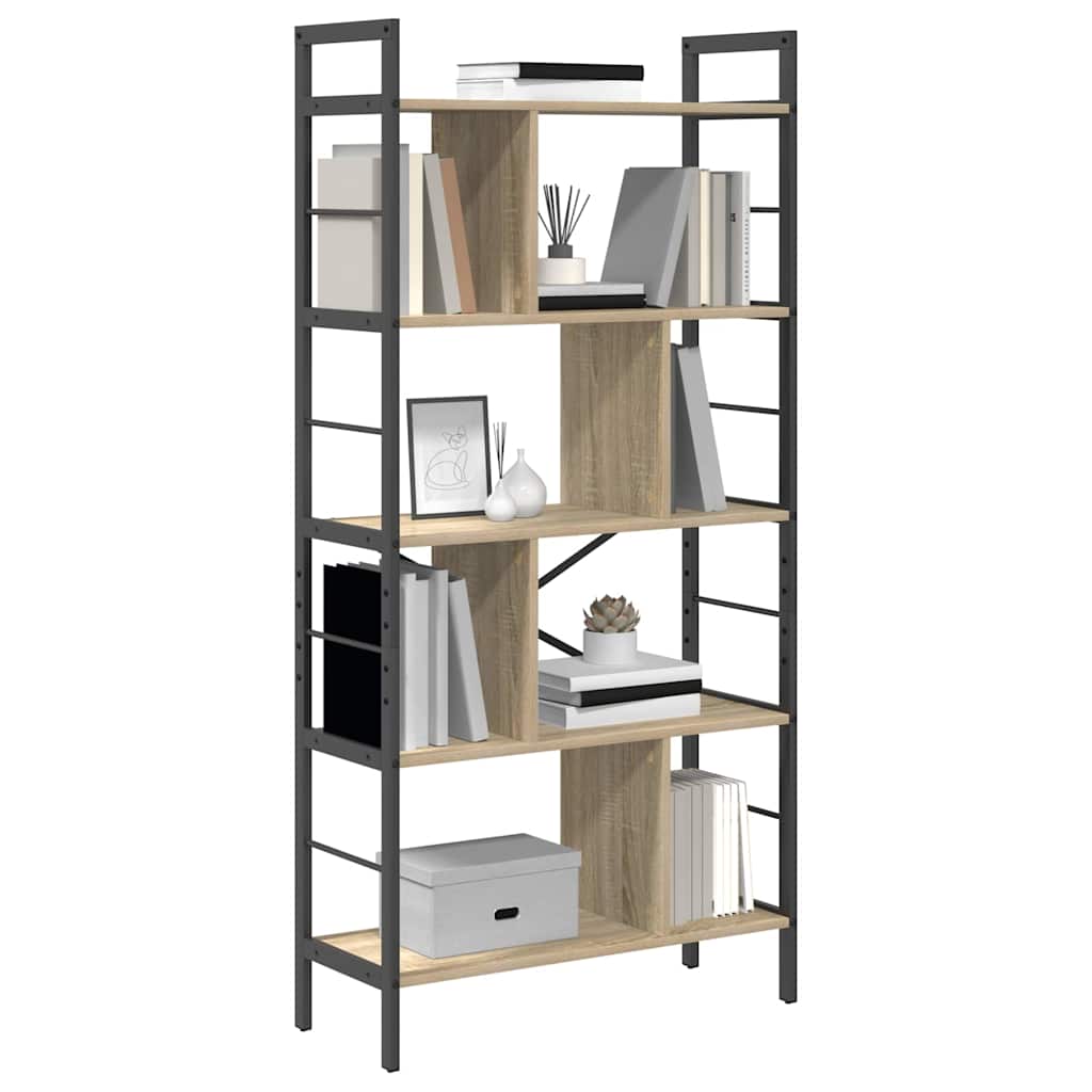 Bokhylle Sonoma eik 75 x 30 x 156 cm Konstruert tre