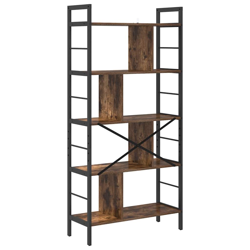 Bokhylle Røkt eik 75 x 30 x 156 cm Konstruert tre
