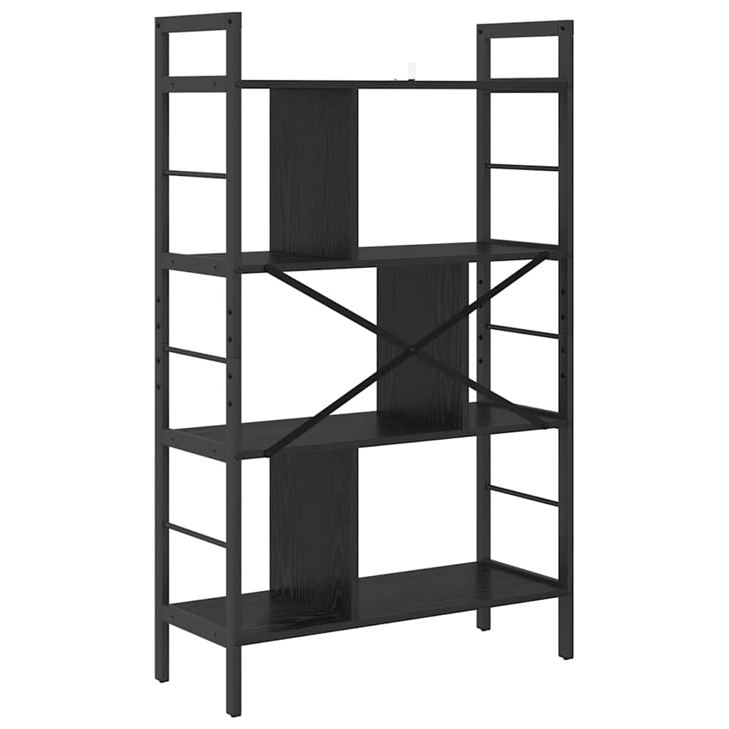 Bokhylle Svart Eik 75 x 30 x 123,5 cm Konstruert tre