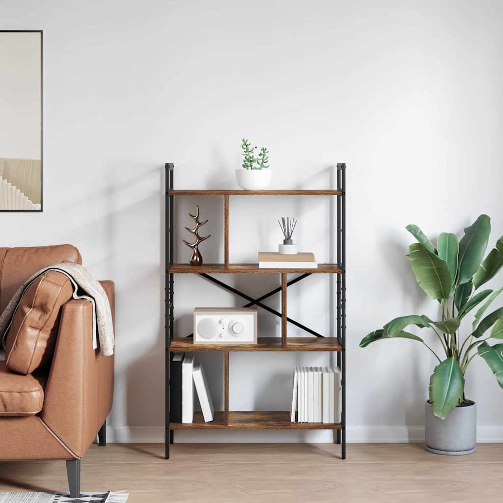 Bokhylle Røkt eik 75 x 30 x 123,5 cm Konstruert tre
