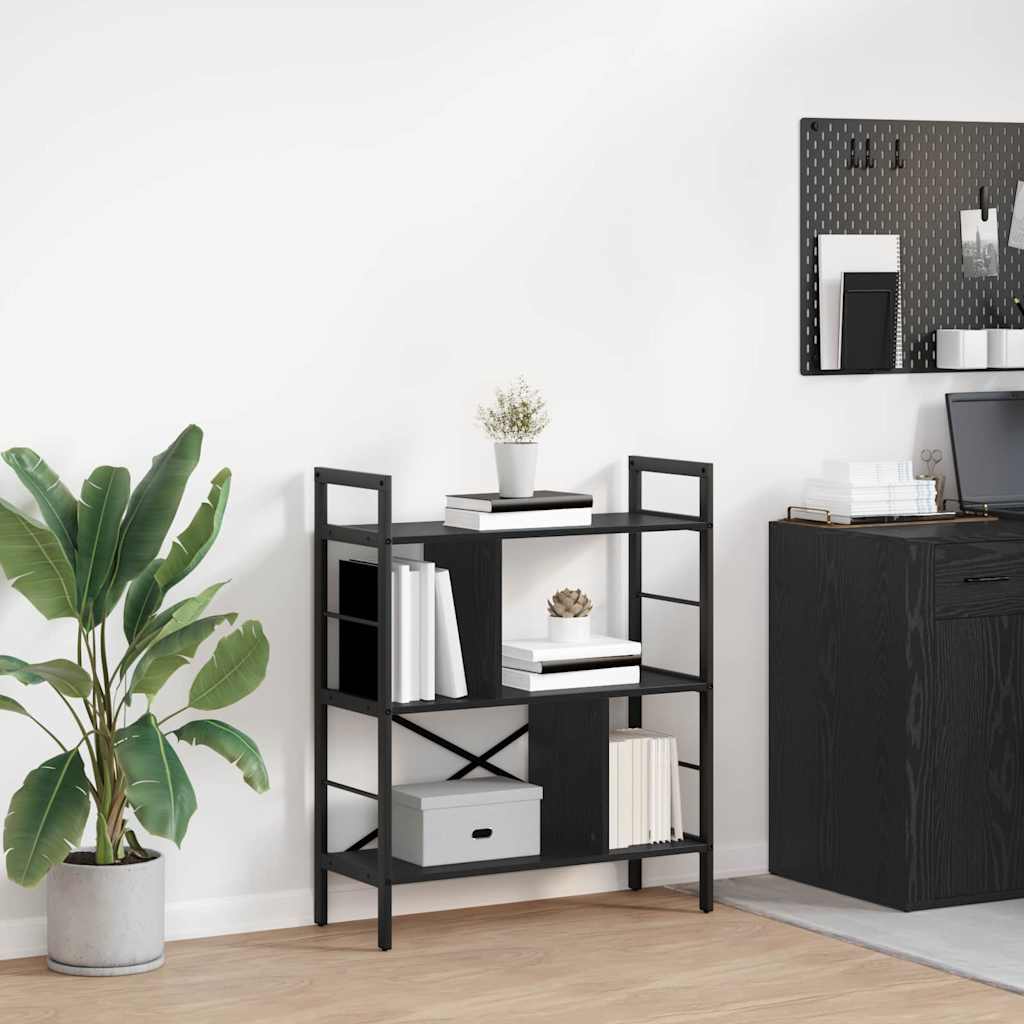 Bokhylle Svart Eik 75 x 30 x 91 cm Konstruert tre