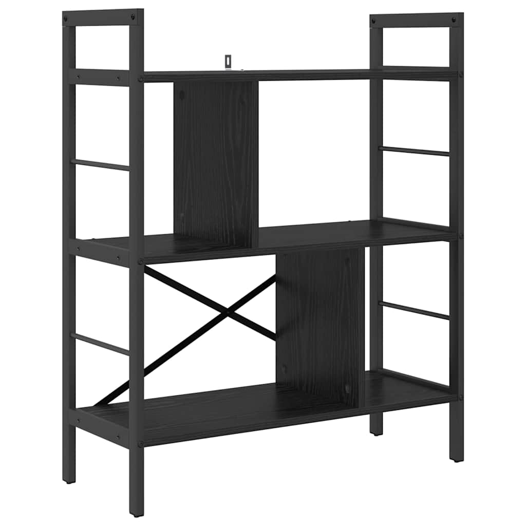 Bokhylle Svart Eik 75 x 30 x 91 cm Konstruert tre