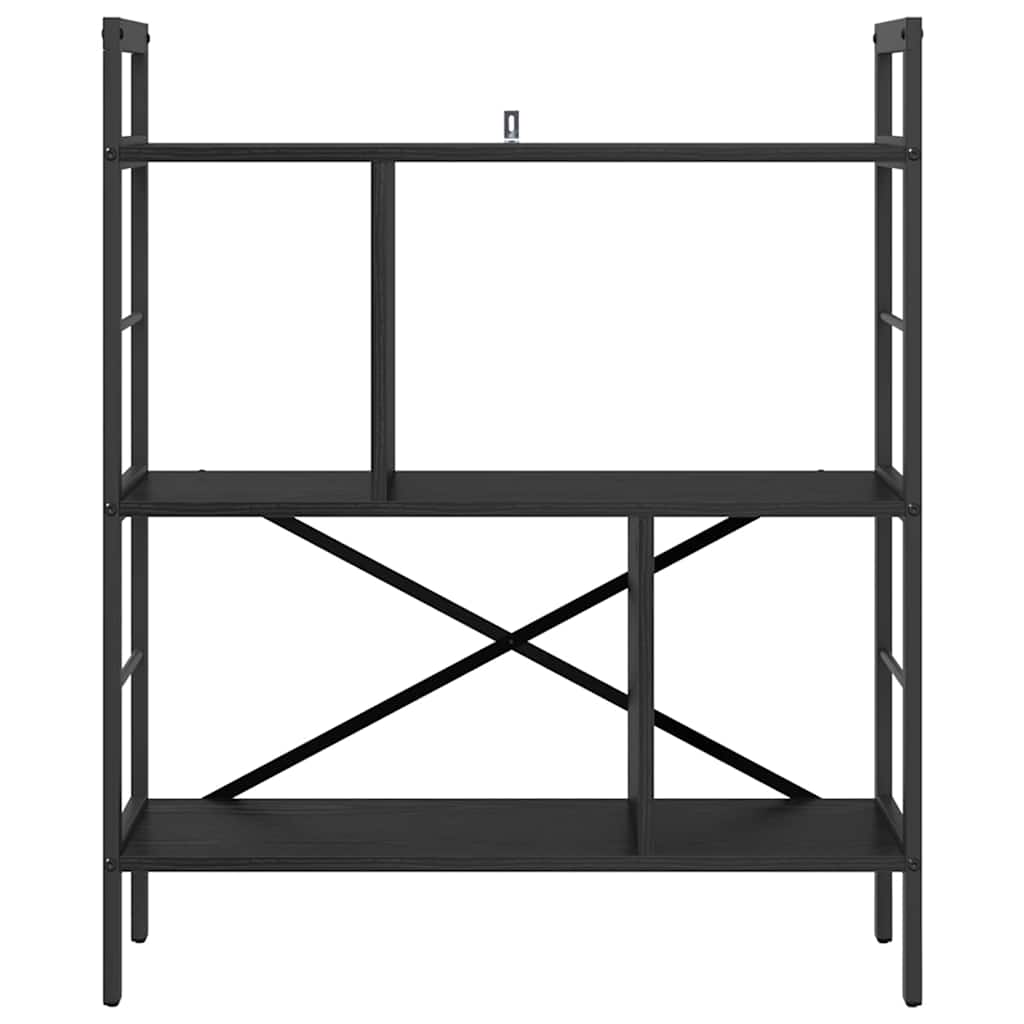 Bokhylle Svart Eik 75 x 30 x 91 cm Konstruert tre