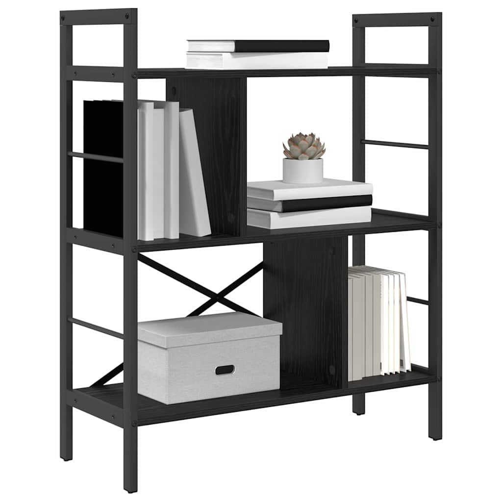 Bokhylle Svart Eik 75 x 30 x 91 cm Konstruert tre