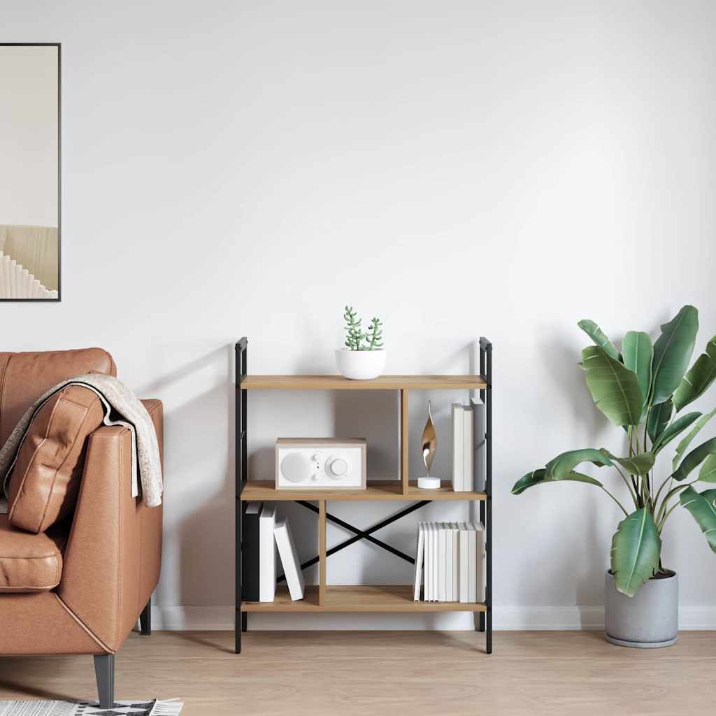 Bokhylle 5 nivåer 75 x 30 x 91 cm Konstruert tre Artisan Eik