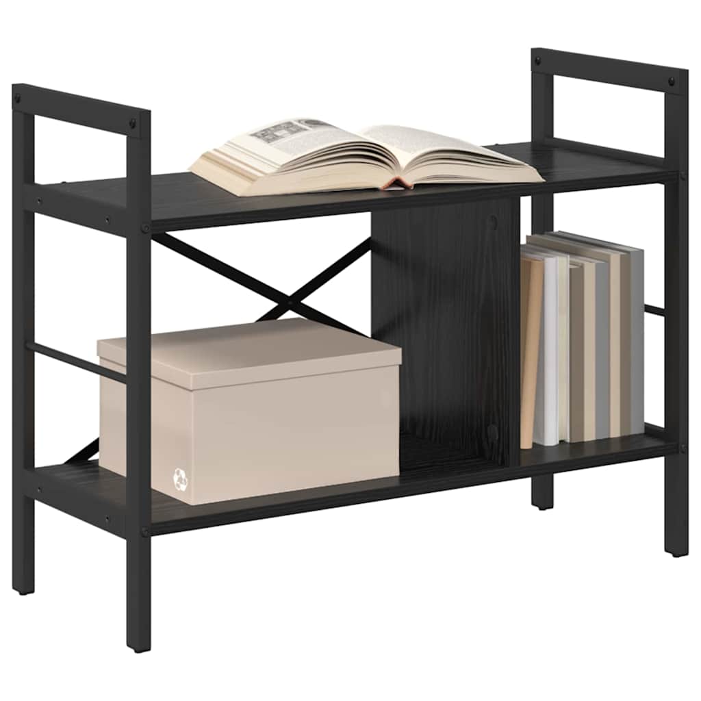 Bokhylle Svart Eik 75 x 30 x 58,5 cm Konstruert tre