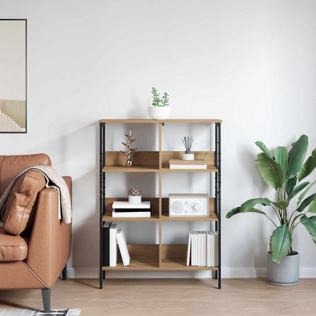 Bokhylle 6 nivåer 82 x 32 x 112 cm Konstruert tre Artisan Eik