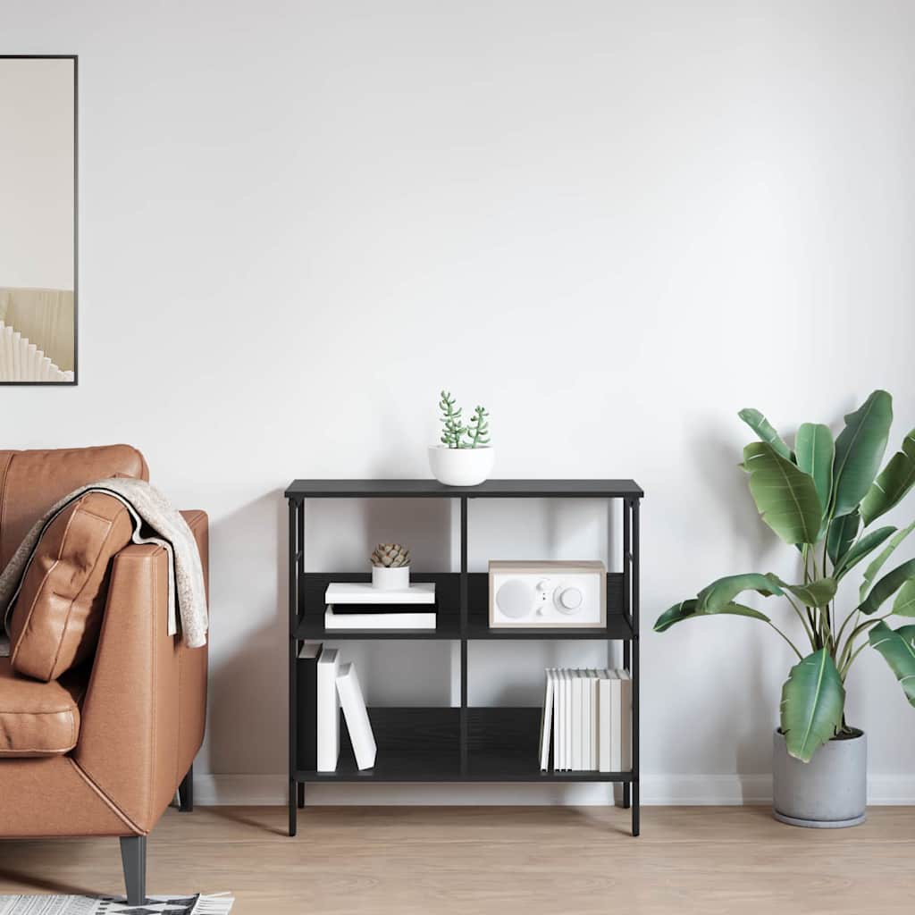 Bokhylle Svart Eik 82 x 32 x 79 cm Konstruert tre