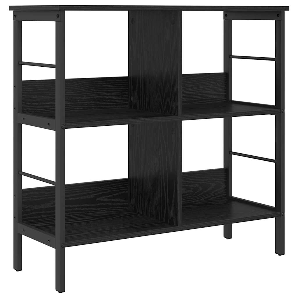 Bokhylle Svart Eik 82 x 32 x 79 cm Konstruert tre
