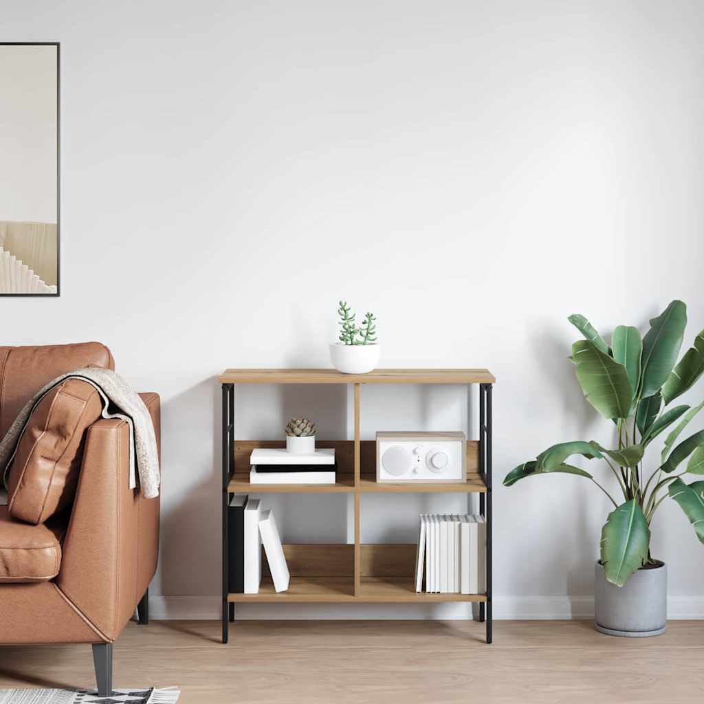 Bokhylle 4 nivåer 82 x 32 x 79 cm Konstruert tre Artisan Eik