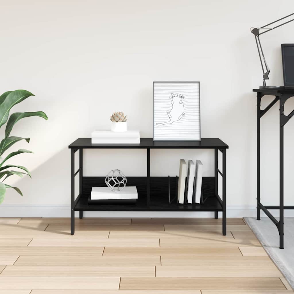 Bokhylle Svart Eik 82 x 32 x 47 cm Konstruert tre